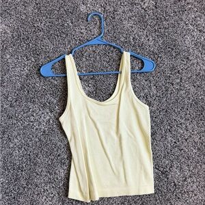 a new day Light Yellow Ribbed Tank Top